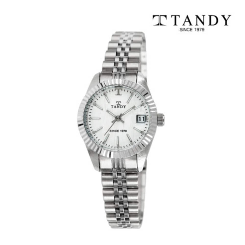 [TANDY] 탠디 럭셔리 메탈 손목시계(스와로브스키 식입) T-3921 빈티지화이트(남성용 / 여성용)