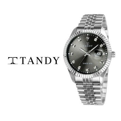 [TANDY] 탠디 럭셔리 커플 메탈 손목시계(스와로브스키 식입) T-3909 남자 그레이